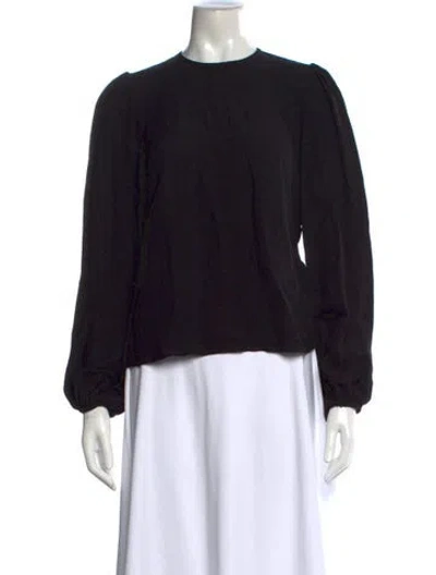 Pre-owned Zimmermann Crew Neck Long Sleeve Top In Black