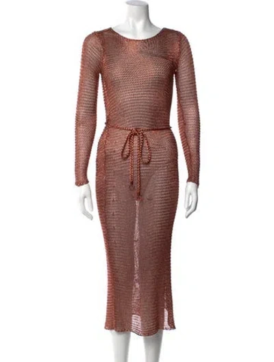 Pre-owned Zimmermann Crew Neck Midi Length Dress