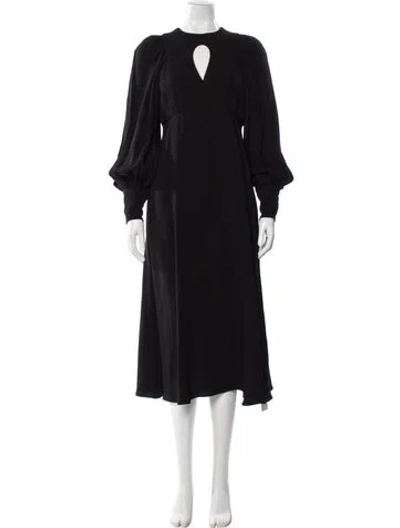 Pre-owned Zimmermann Crew Neck Midi Length Dress In Black
