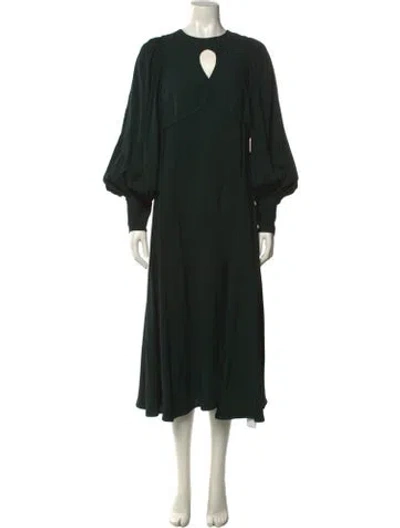 Pre-owned Zimmermann Crew Neck Midi Length Dress In Green