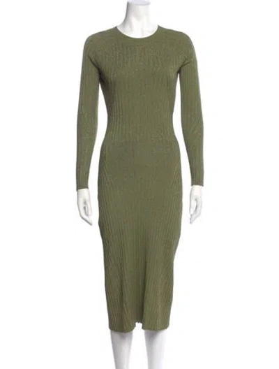 Pre-owned Zimmermann Crew Neck Midi Length Dress In Green