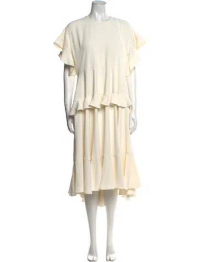 Pre-owned Zimmermann Crew Neck Midi Length Dress In Neutral
