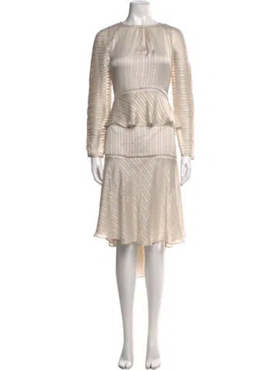 Pre-owned Zimmermann Crew Neck Midi Length Dress In Neutral