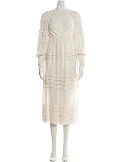 Pre-owned Zimmermann Crew Neck Midi Length Dress In Neutral