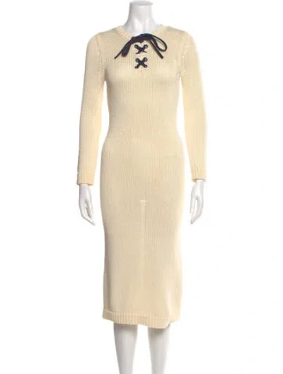 Pre-owned Zimmermann Crew Neck Midi Length Dress In Neutrals