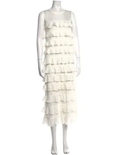 Pre-owned Zimmermann Crew Neck Midi Length Dress In Neutrals