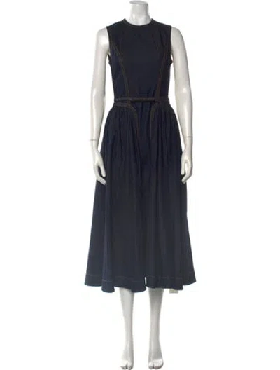 Pre-owned Zimmermann Crew Neck Midi Length Dress W/ Tags In Black