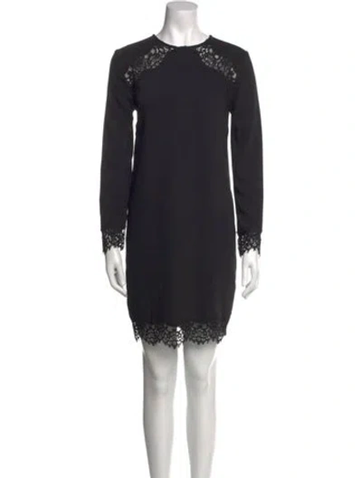 Pre-owned Zimmermann Crew Neck Mini Dress In Black