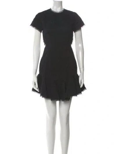 Pre-owned Zimmermann Crew Neck Mini Dress In Black