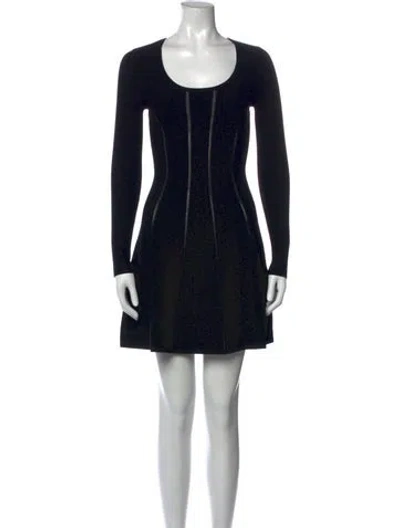 Pre-owned Zimmermann Crew Neck Mini Dress In Black