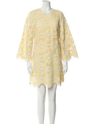 Pre-owned Zimmermann Crew Neck Mini Dress In Neutral