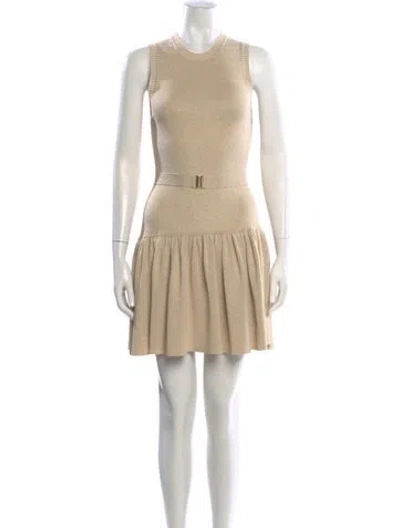 Pre-owned Zimmermann Crew Neck Mini Dress In White