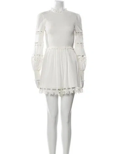 Pre-owned Zimmermann Crew Neck Romper In White