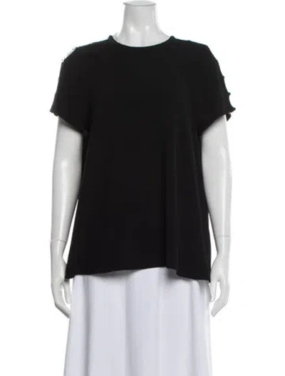 Pre-owned Zimmermann Crew Neck Short Sleeve Top In Black