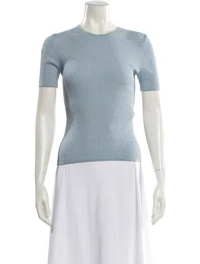 Pre-owned Zimmermann Crew Neck Short Sleeve T-shirt In Blue