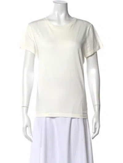 Pre-owned Zimmermann Crew Neck Short Sleeve T-shirt In White