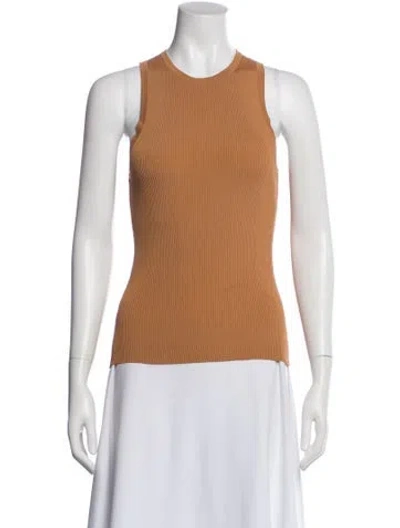 Pre-owned Zimmermann Crew Neck Sleeveless Top In Brown