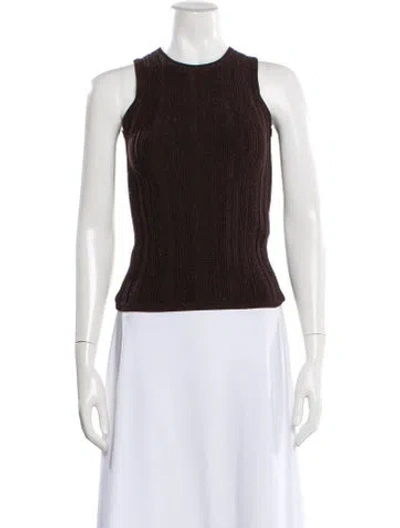 Pre-owned Zimmermann Crew Neck Sleeveless Top In Brown