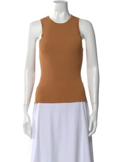 Pre-owned Zimmermann Crew Neck Sleeveless Top In Brown