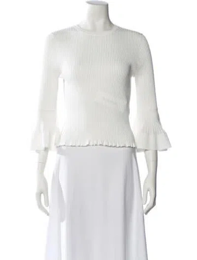 Pre-owned Zimmermann Crew Neck Sweater In White