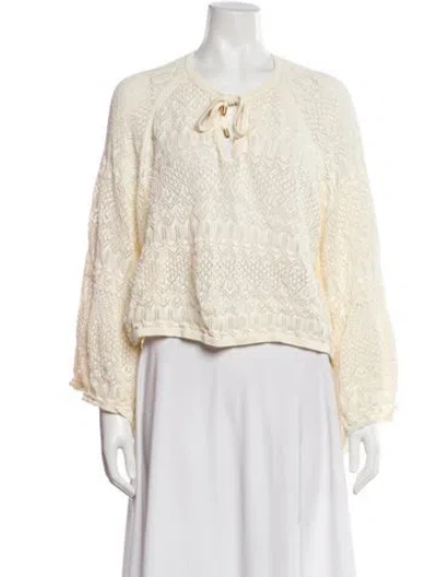 Pre-owned Zimmermann Crew Neck Sweater In White