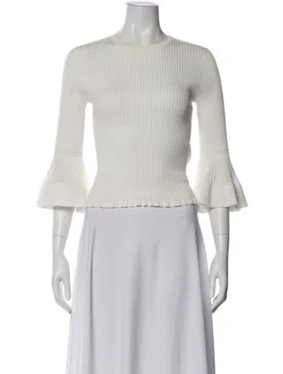 Pre-owned Zimmermann Crew Neck Three-quarter Sleeve Top In Neutral