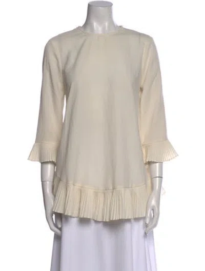 Pre-owned Zimmermann Crew Neck Three-quarter Sleeve Tunic In White