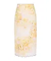 Zimmermann Women Printed Linen Crush Skirt In Nude