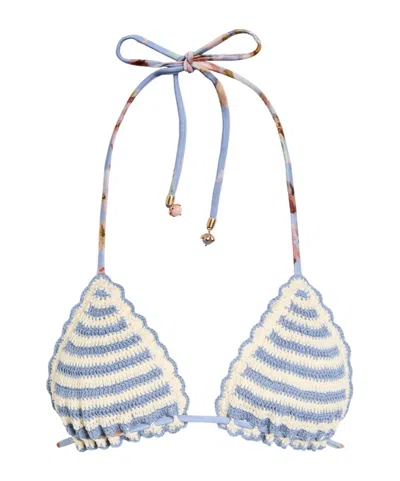 Zimmermann Crochet Cotton Bikini Top In White