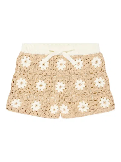 ZIMMERMANN CROCHET FLOWER SHORTS