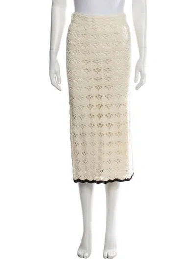 Pre-owned Zimmermann Crochet Long Skirt In Neutrals