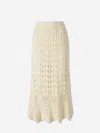 Zimmermann Awaken Lace Crochet Midi Skirt In Cream In White