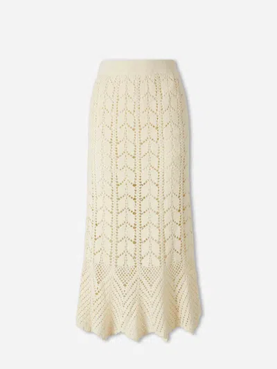 Zimmermann Crochet Midi Skirt In Neutral