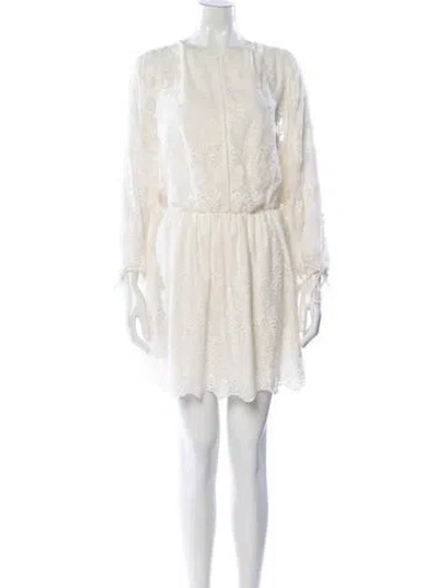 Pre-owned Zimmermann Crochet Mini Dress In Neutral