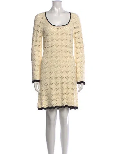 Pre-owned Zimmermann Crochet Mini Dress In Neutrals