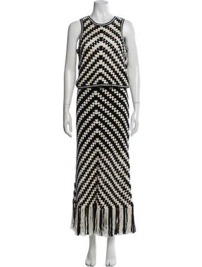 Pre-owned Zimmermann Crochet Patterned Skirt Set In Black