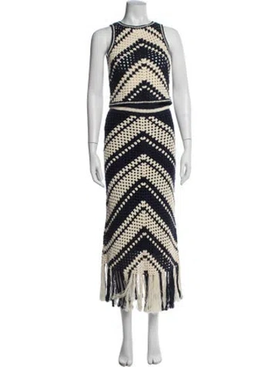 Pre-owned Zimmermann Crochet Patterned Skirt Set In Blue