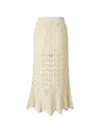 Zimmermann Awaken Lace Crochet Midi Skirt In Cream In White