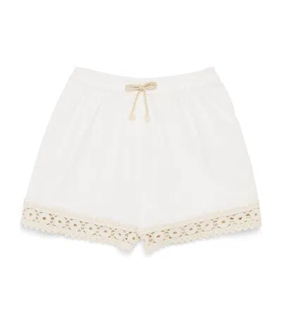 Zimmermann Kids' Crochet-trim Shorts In Ivory