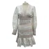Zimmermann Crochet Trimmed Mini Dress In White Linen In White