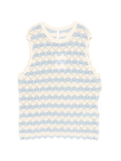 Zimmermann Crochet-knit Scalloped Top In Brown