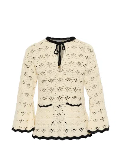 Zimmermann Crochet-knit Scallop-edge Top In White