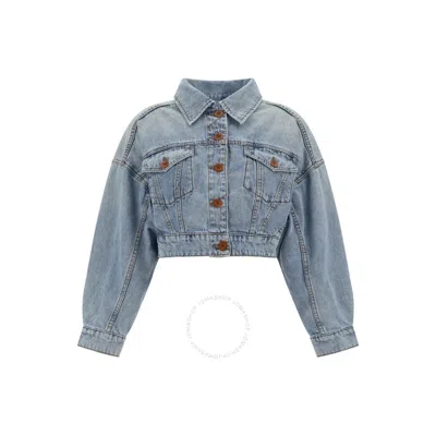 ZIMMERMANN ZIMMERMANN CROPPED DENIM JACKET - FADED BLUE