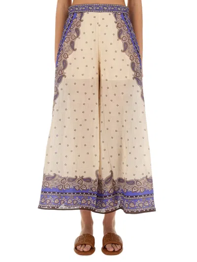 Zimmermann Maxine Trousers With Purple Paisley Print