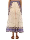 Zimmermann Maxine Paisley Crop Ramie Wide Leg Pants In Neutral