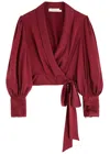 ZIMMERMANN ZIMMERMANN CROPPED SILK-SATIN WRAP TOP