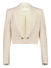 Zimmermann Cropped Wool Blazer In Neutral