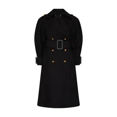 Zimmermann Crush Barrel Trench Coat In Black