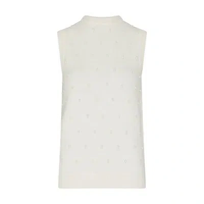 Zimmermann Crush Beaded Tank In White