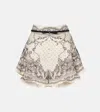 Zimmermann Crush Flat Front Frill Shorts Ivory Locket In Black
